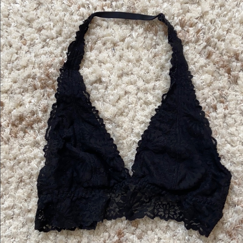 PINK Victorias Secret Black Halter Top Bra